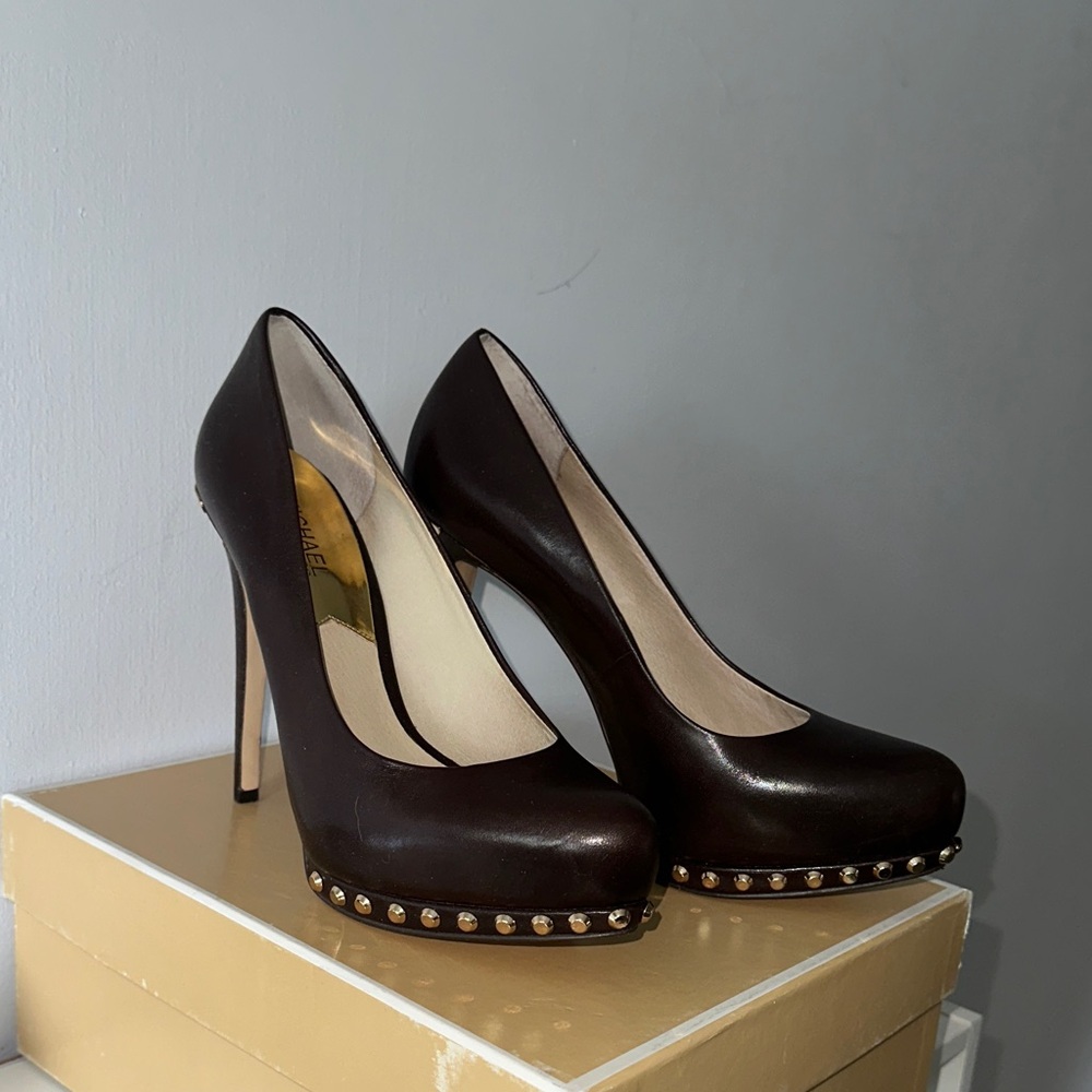Michael Kors Dark Brown Studded Heels